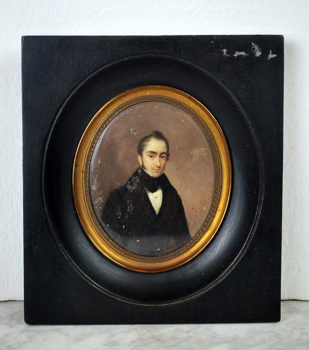 Portrait Miniature De Léonard Chevalier De Selliers De Moranville-photo-2