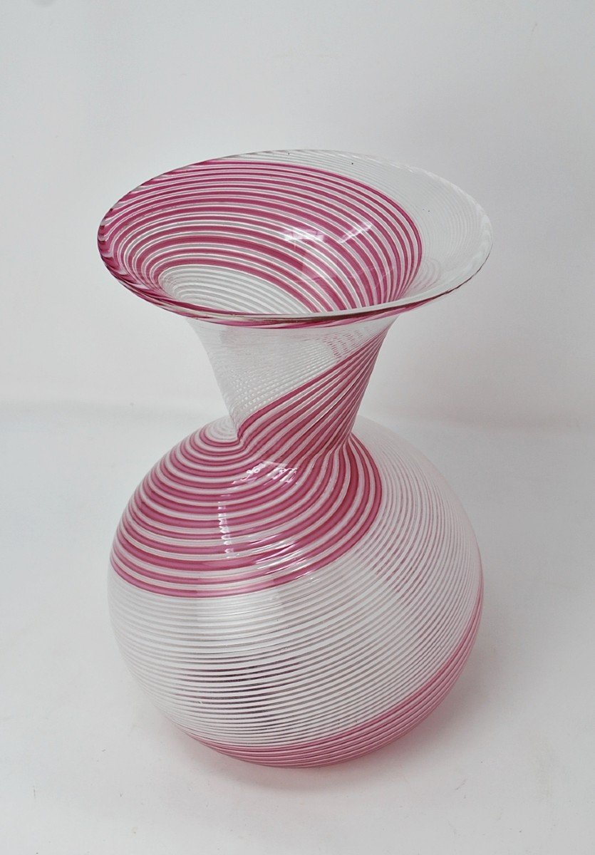 Fasce Bianco Rosa, Vase Par Dino Martens Pour Aureliano Toso-photo-2