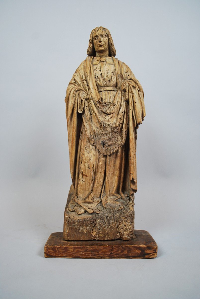 "saint" Wooden Sculpture 18th-photo-2