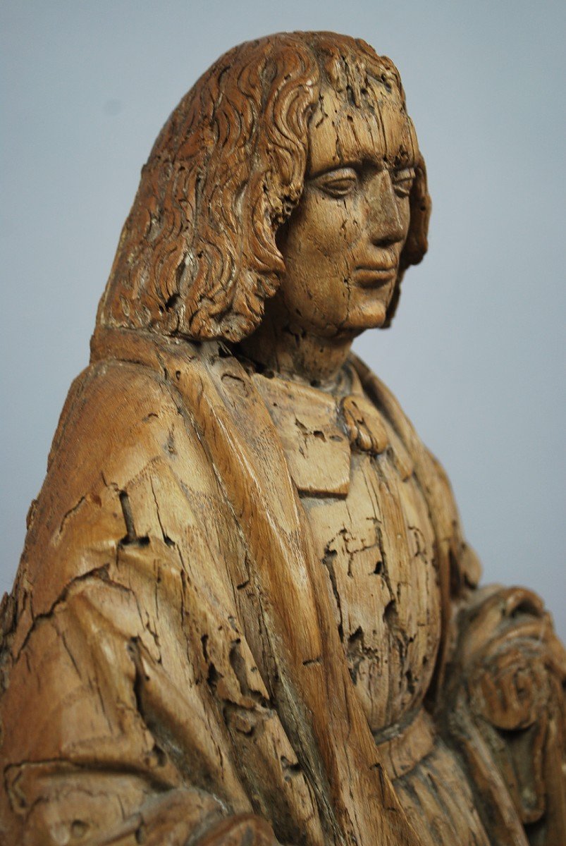 "saint" Wooden Sculpture 18th-photo-2