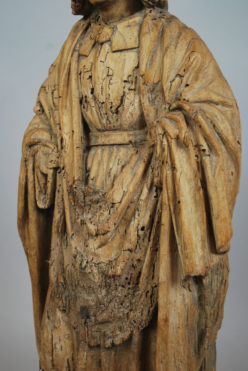 "saint" Wooden Sculpture 18th-photo-3