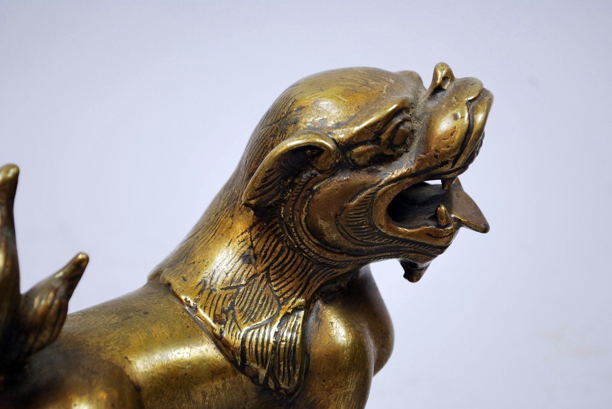 Paire De Chiens En Bronze-photo-2