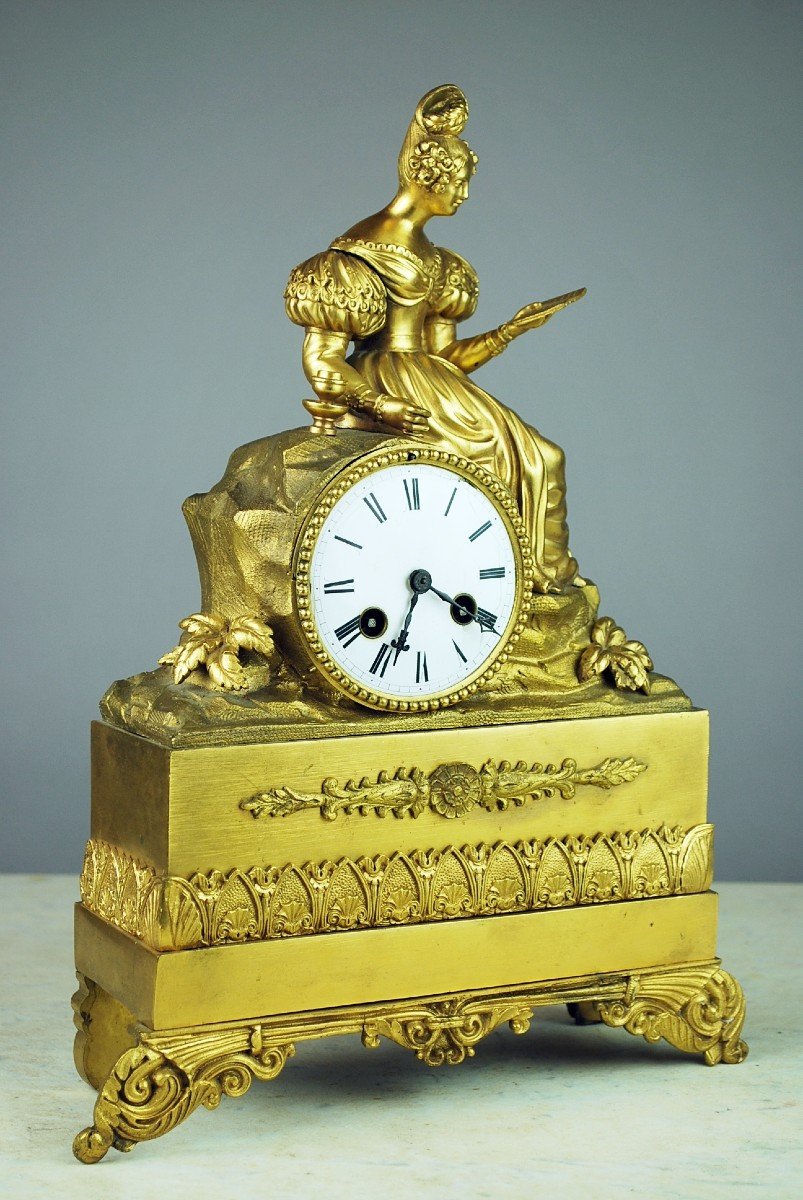 Petite Pendule Napoléon III En Bronze Doré-photo-1