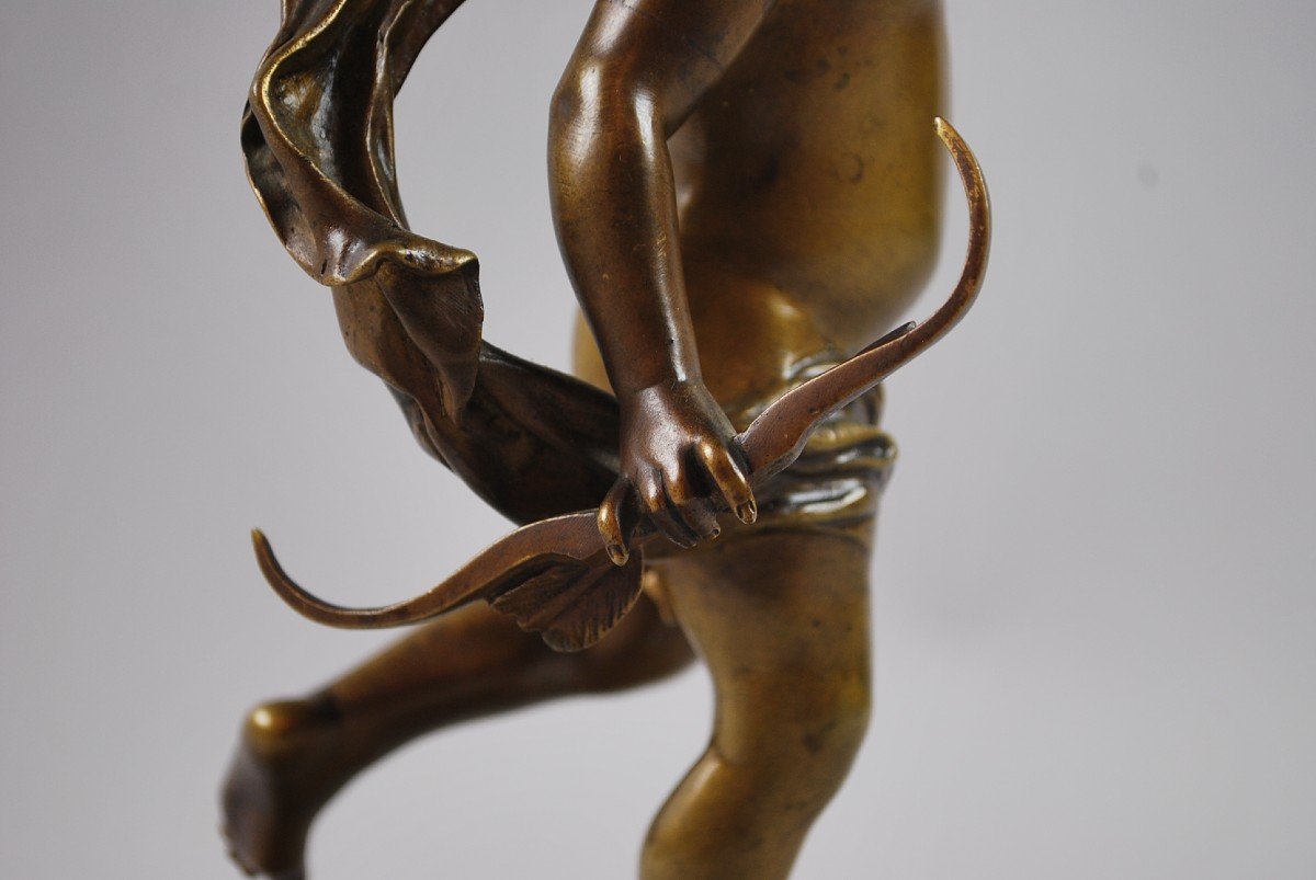 Amour En Bronze Sur Socle De Marbre-photo-2