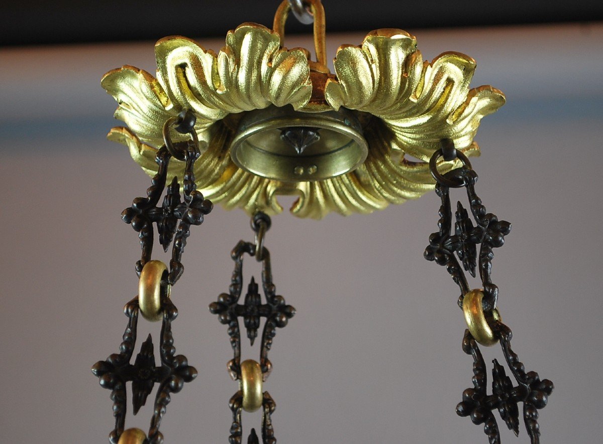 Oil Chandelier, Restoration Period-photo-6