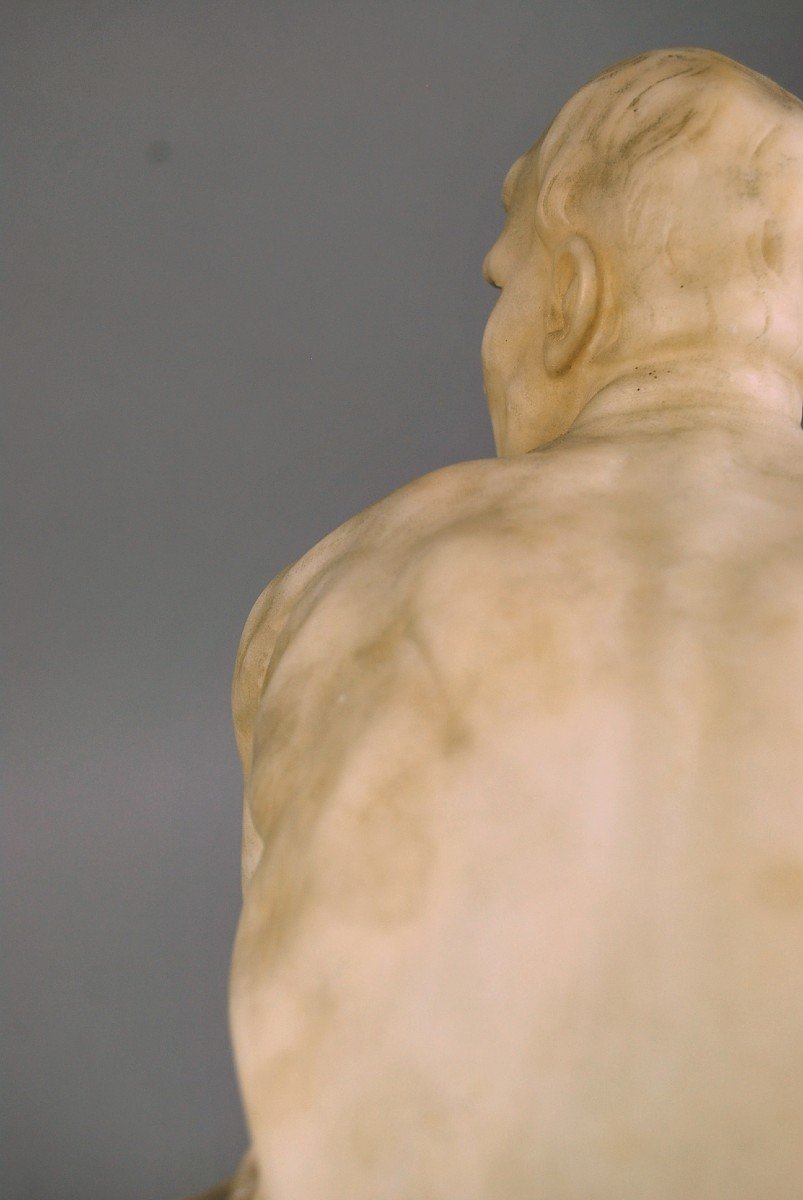 Alabaster Sculpture, Signed Pugi-photo-4