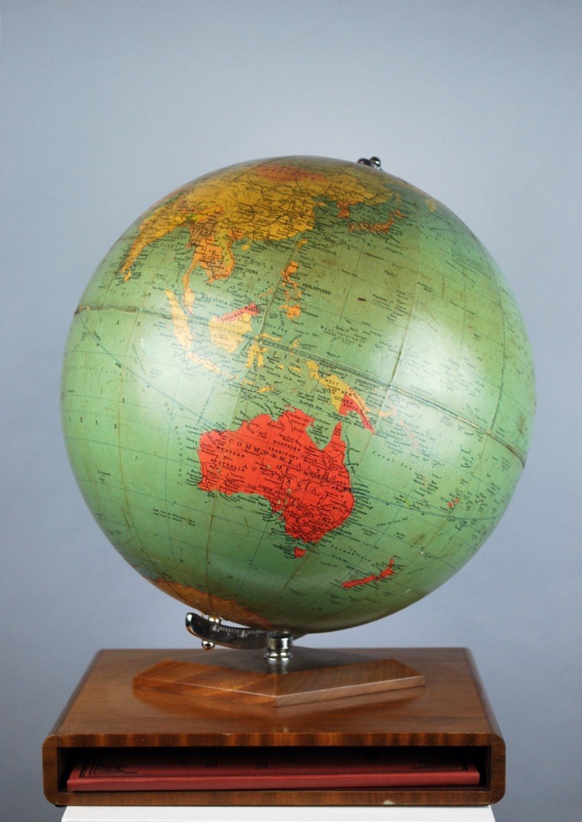 Proantic: Globe Terrestre - Mappemonde Verre 1960