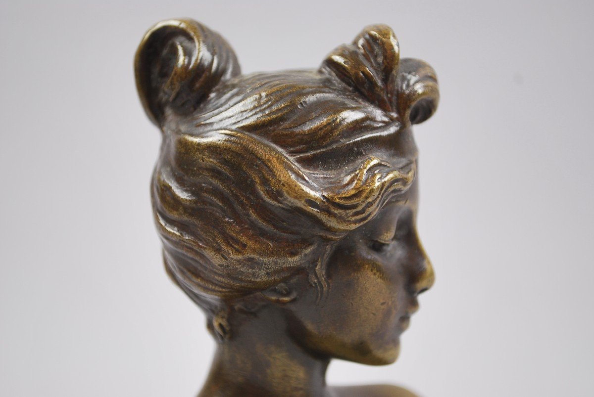 Small Bronze Bust By Villanis-photo-3