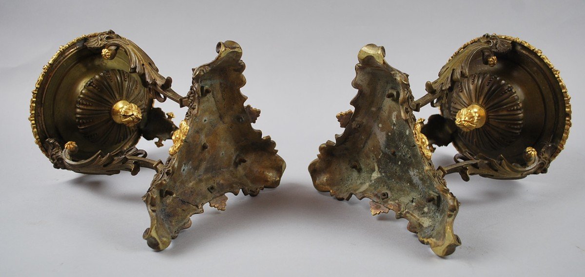 Pair Of Bronze Cups, Napoleon III-photo-5
