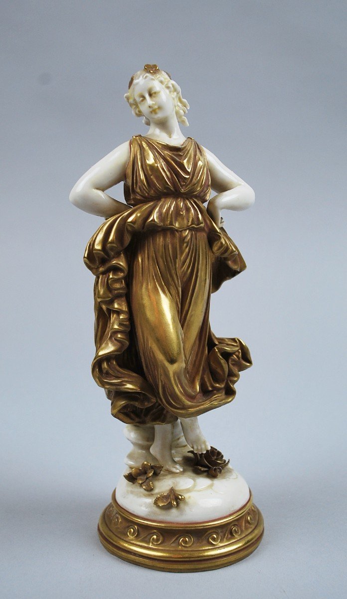 Capodimonte, White And Gold Porcelain Figurine