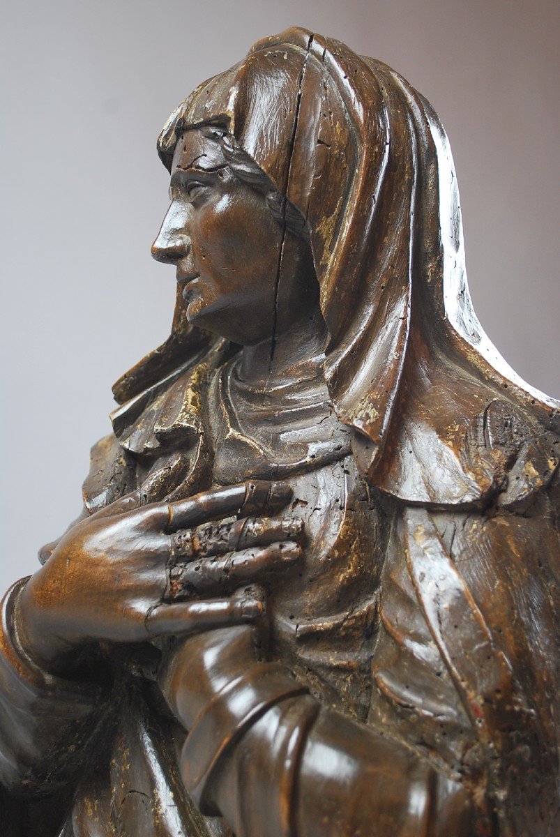 Buste De Marie En Noyer Sculpt&eacute;, Italie 17th-photo-5