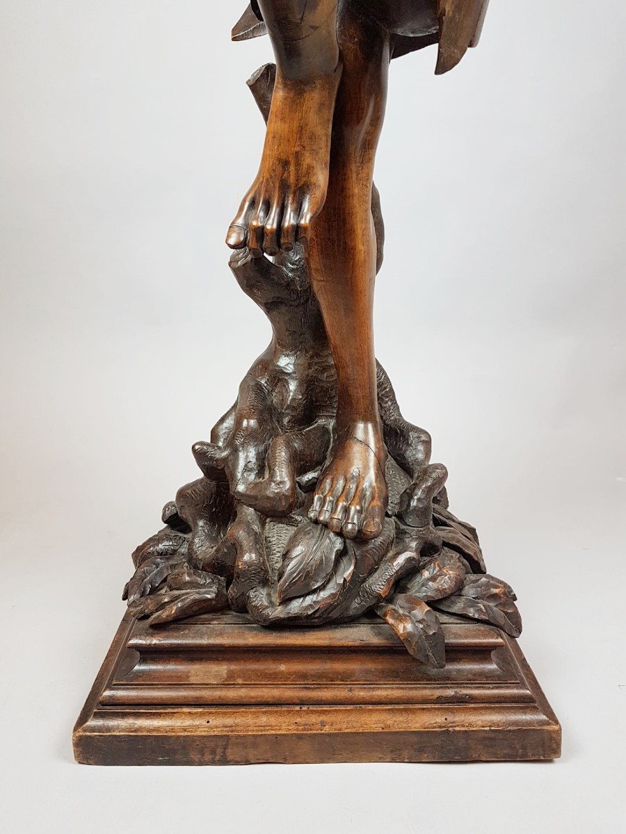 Satire Aillé à La Guitare En Noyer, Italie 19th-photo-3