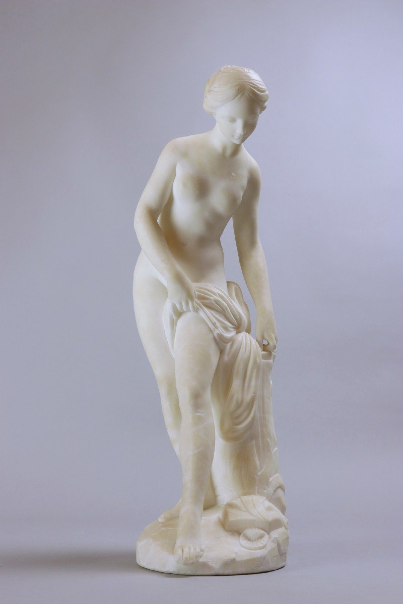 "venus" Alabaster Sculpture, Late 19th Early 20th-photo-4