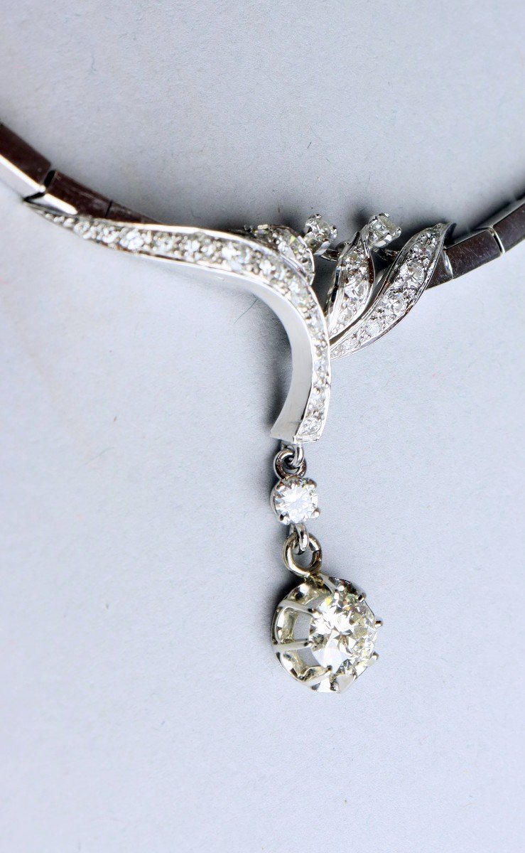 Collier En Or Blanc Et Diamants-photo-4