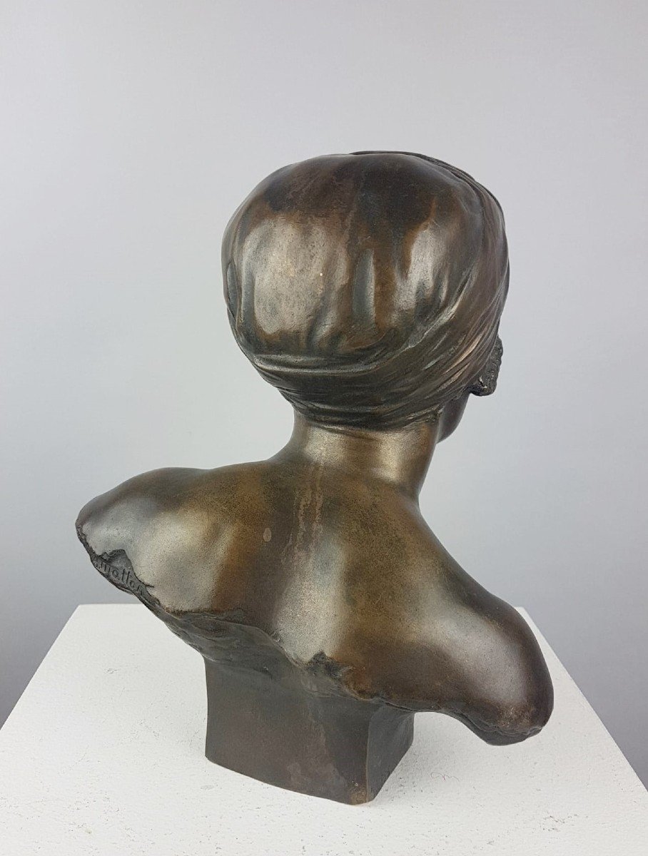 Matton A. Bust Of An African, Bronze With Brown Patina-photo-4