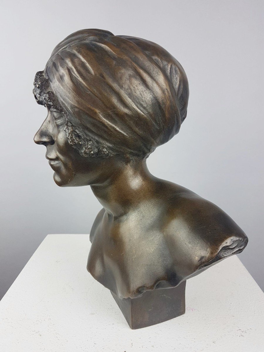 Matton A. Bust Of An African, Bronze With Brown Patina-photo-2