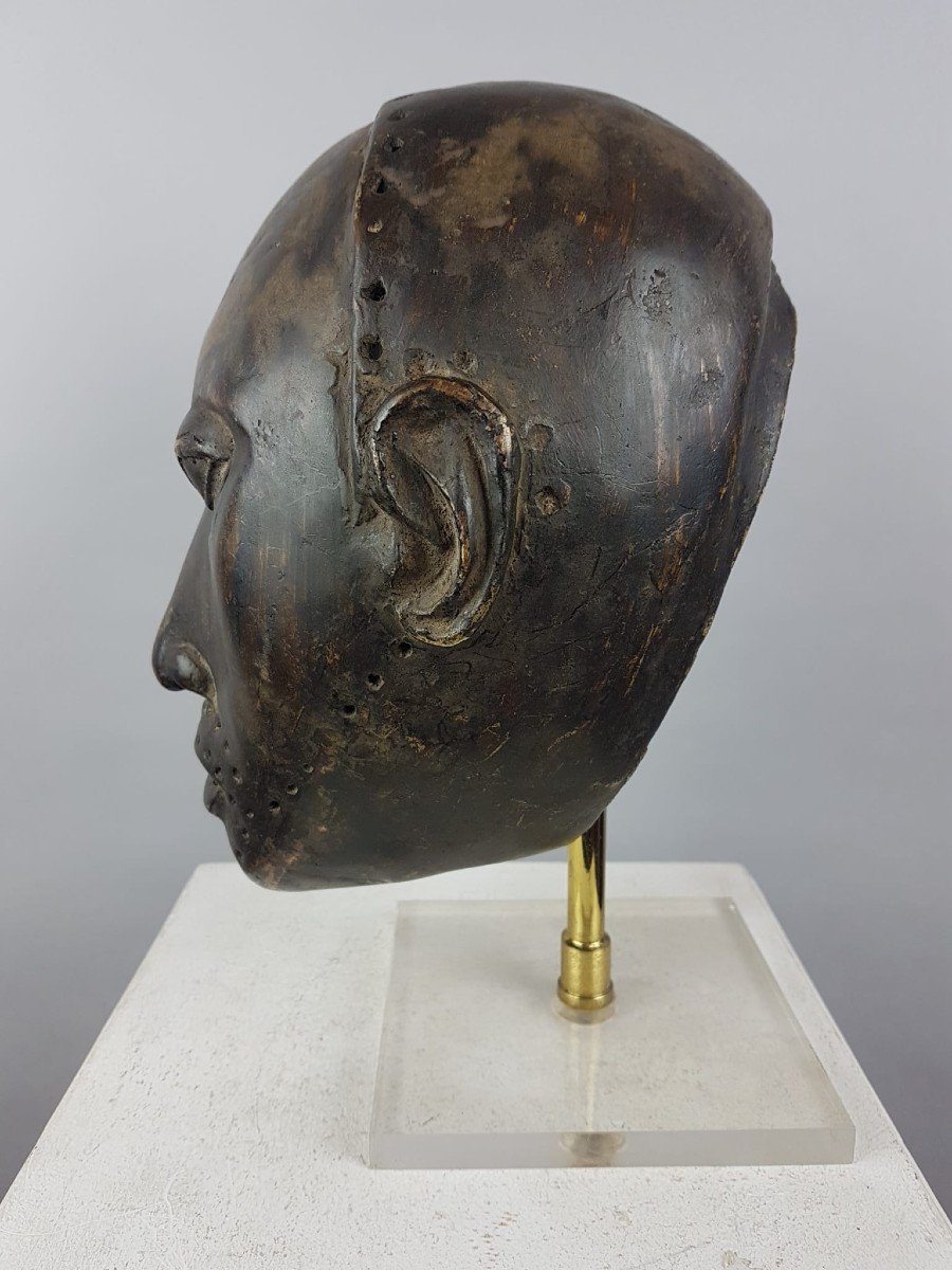 Masque En Bronze, Travail Africain 19th-photo-3