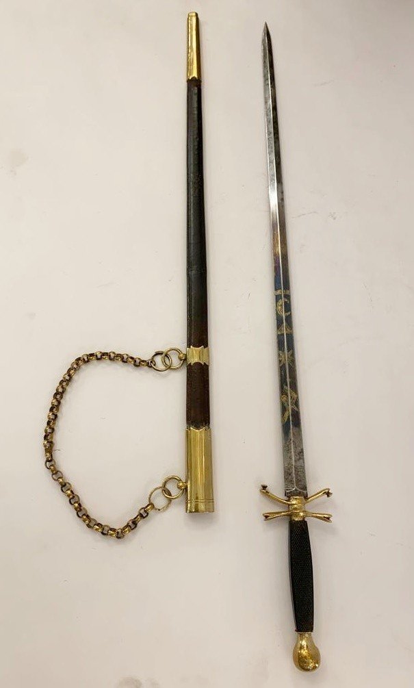 Masonic Dagger Of Elected Freemason, Early 19th.c-photo-3