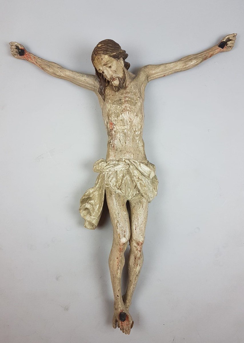 Christ En Bois Sculpté, Autriche Fin 19th