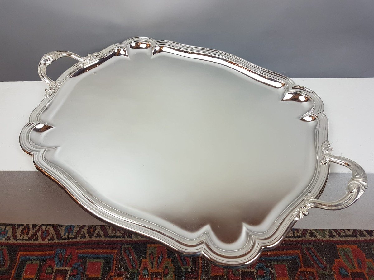 Matelo à Liège, Large Tray In Silver Metal-photo-3