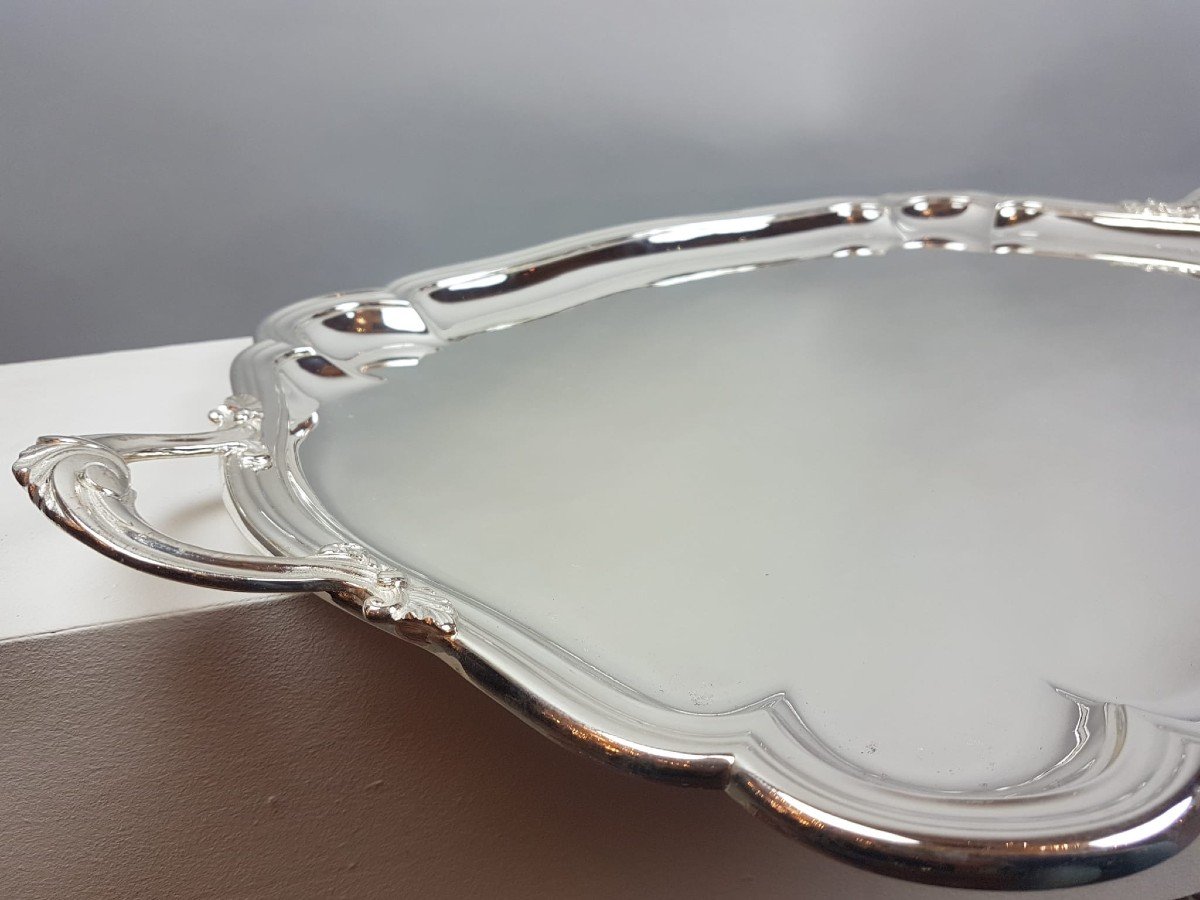 Matelo à Liège, Large Tray In Silver Metal-photo-3