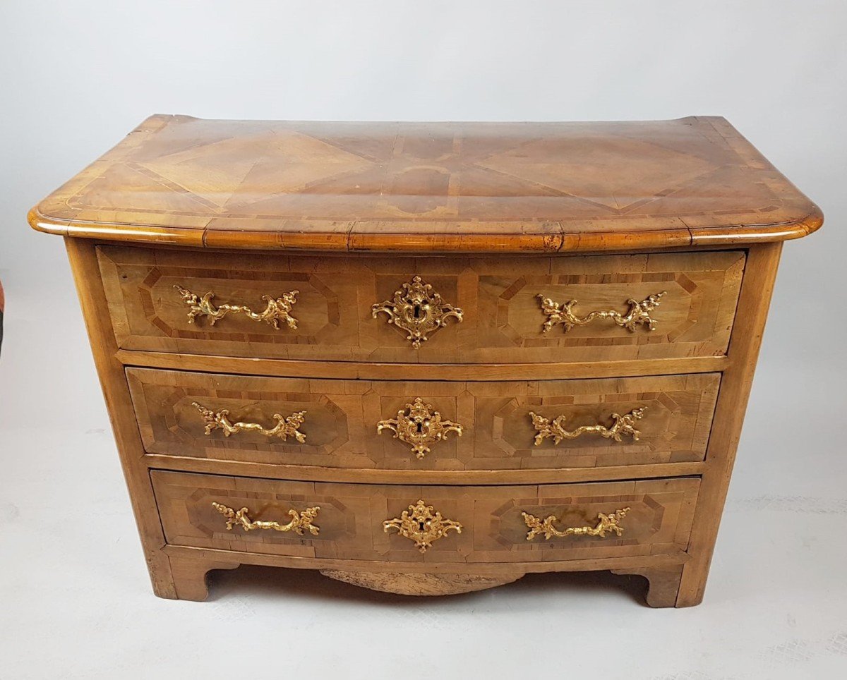 Louis XIV Commode In Walnut And Inlaid Mahogany, 18th-photo-4