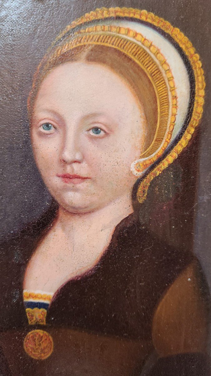 Huile Sur Panneau - Portrait De Dame-photo-4