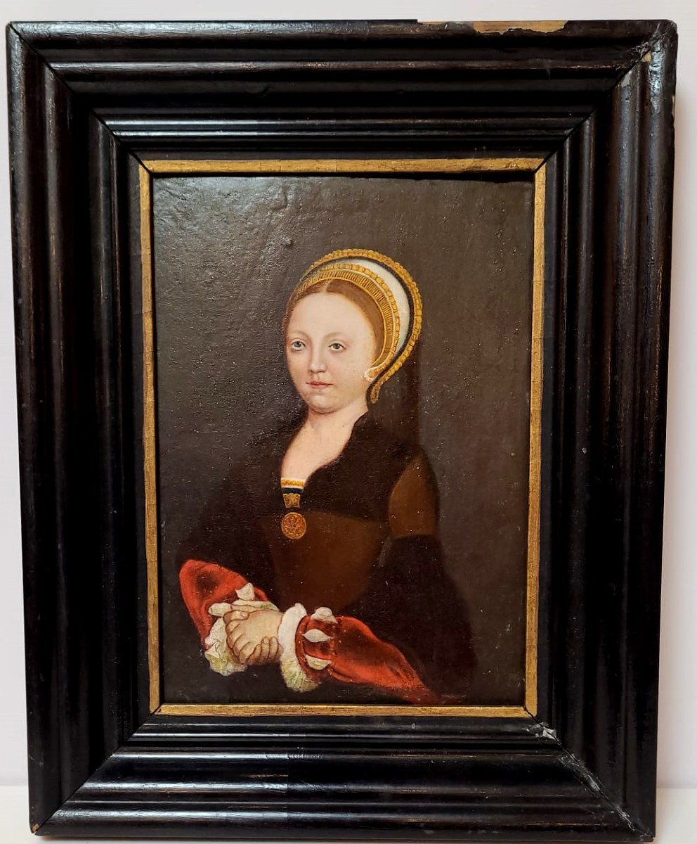 Huile Sur Panneau - Portrait De Dame