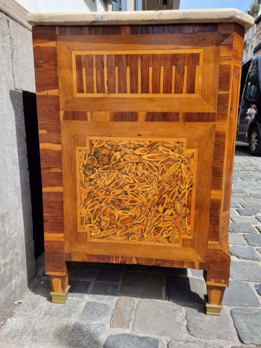 Louis XVI Commode In Inlaid Wood, 18th-photo-3