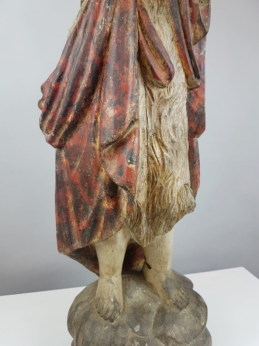 Saint Au Livre, Bois Polychromé, 19th-photo-1