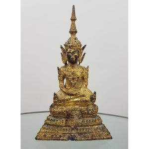 Buddha In Gilt Bronze, 18th