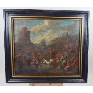 Oil On Canvas - Battle Scene