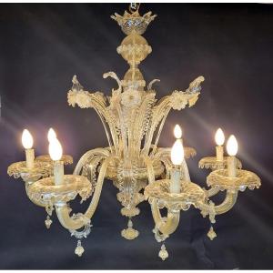 Murano Chandelier With 8 Arms Of Lights