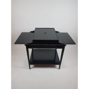 Middle Game Table In Blackened Wood, 