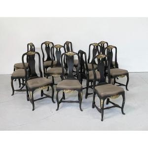 Series Of 12 Swedish Chairs.