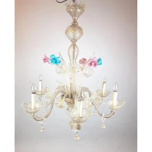 Murano Chandelier With 6 Arms Of Light