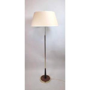 Wood And Brass Floor Lamp - Circa 1970 - Italy