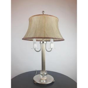 Art Deco Lamp In Silver Bronze