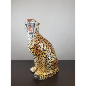 Leopard In Glazed Terracotta, Circa 1970