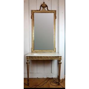 Console And Its Louis XVI Style Mirror