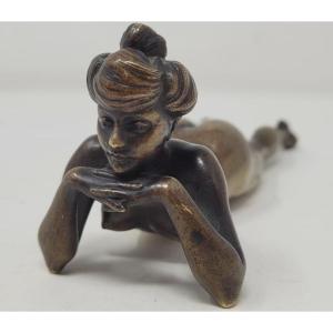 Lying Nude Sculpture Signed L. Chalon