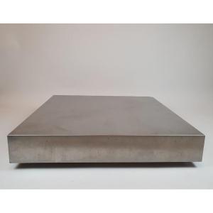 Attributed To Michel Boyer, Brushed Aluminum Coffee Table