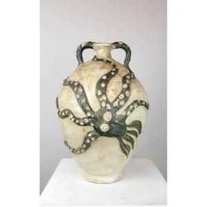 Stoneware Vase Signed Jp Delesenne - Belgium