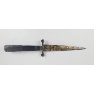 Romantic Dagger, Carved Ebony Handle