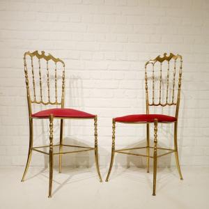 Hollywood Regency Brass Chairs, Italy Circa 1960 (price Per Piece)