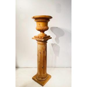Column And Its Basin In Pitch Pine