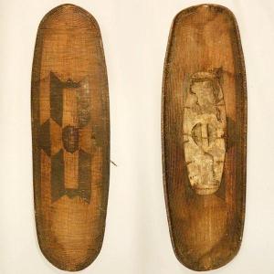 2 War Shields Of The Azande People In The Drc - Mid 19th Century