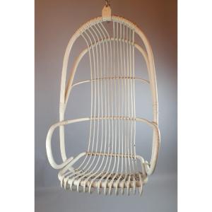 Hanging Wicker Chair, Circa 1980