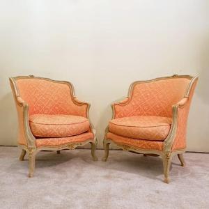 paire de bergères de style Louis XV 
