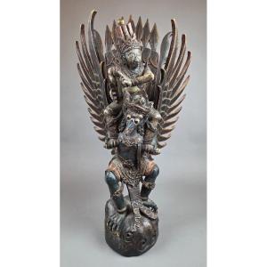 Indonesian Polychrome Wood Sculpture, Late 19th-early 20th Century